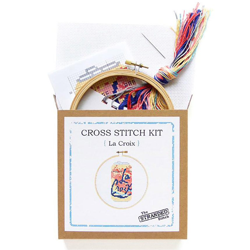 La Croix DIY Cross Stitch Kit by The Stranded Stitch from Leanna Lin's Wonderland