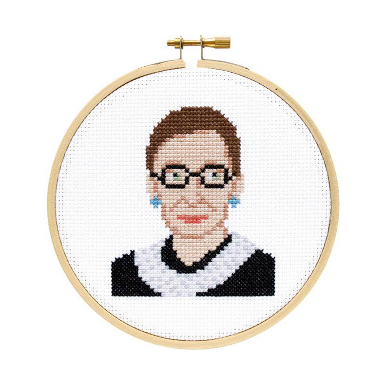 Ruth Bader Ginsburg Cross Stitch Kit by The Stranded Stitch from Leanna Lin's Wonderland