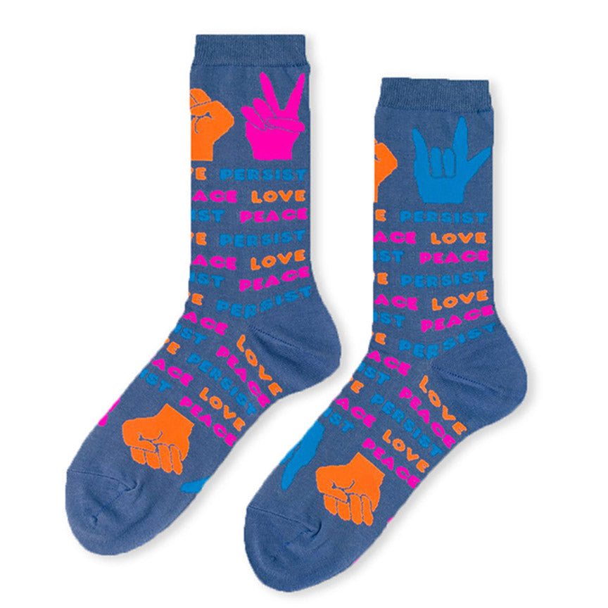 Love Peace Resist Small Crew Socks